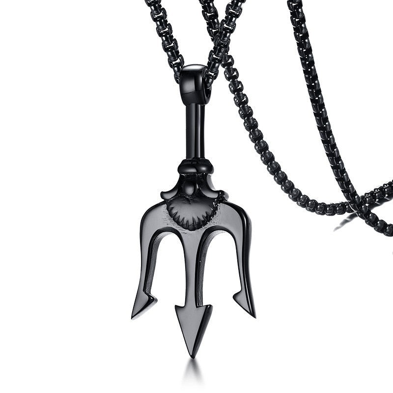 Trident Pendant Chain Necklace