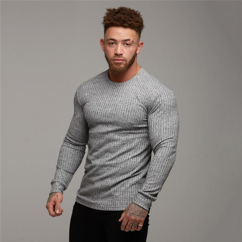 Knitted Long Sleeve Pullover Shirt