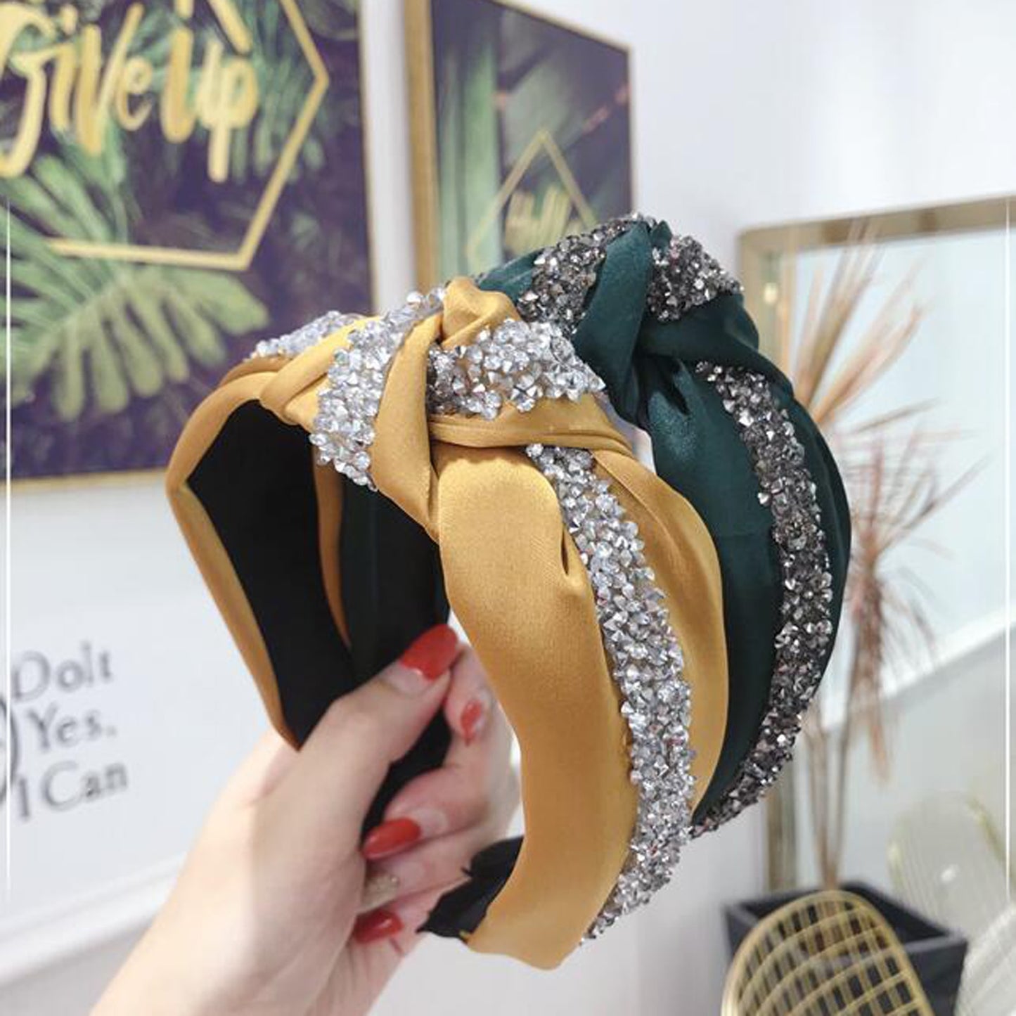 Wide Rhinestone Knot Headband