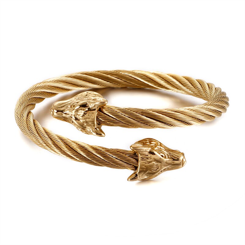 Wolf Wrap Rope Cuff Bracelet