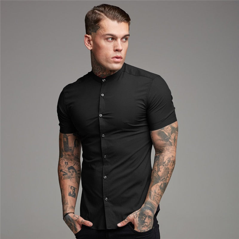 Short Sleeve Button Up Dress Shirt