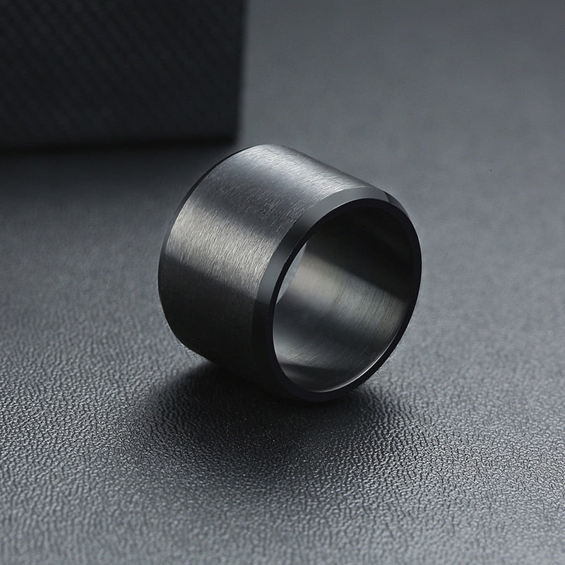 Wide Polished Stainless Steel Ring