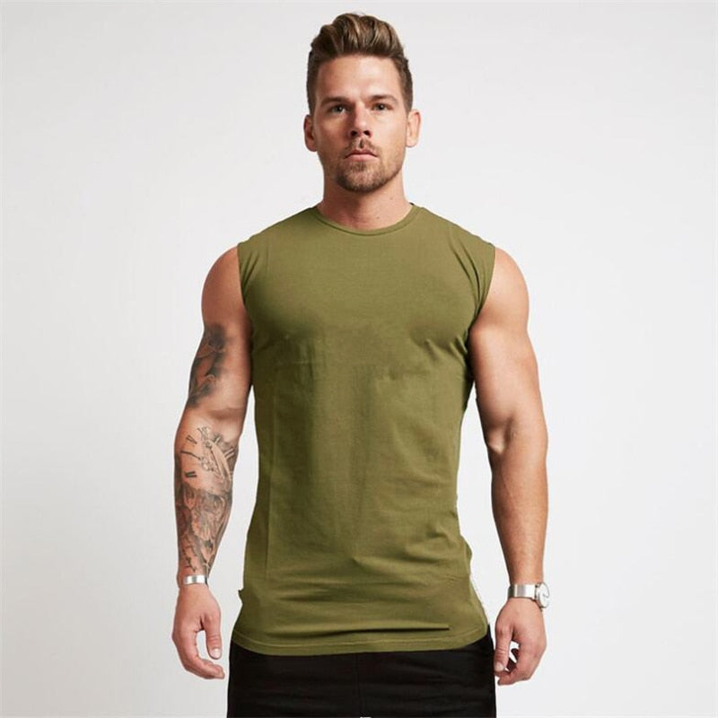 Casual Sleeveless Cotton T-Shirt