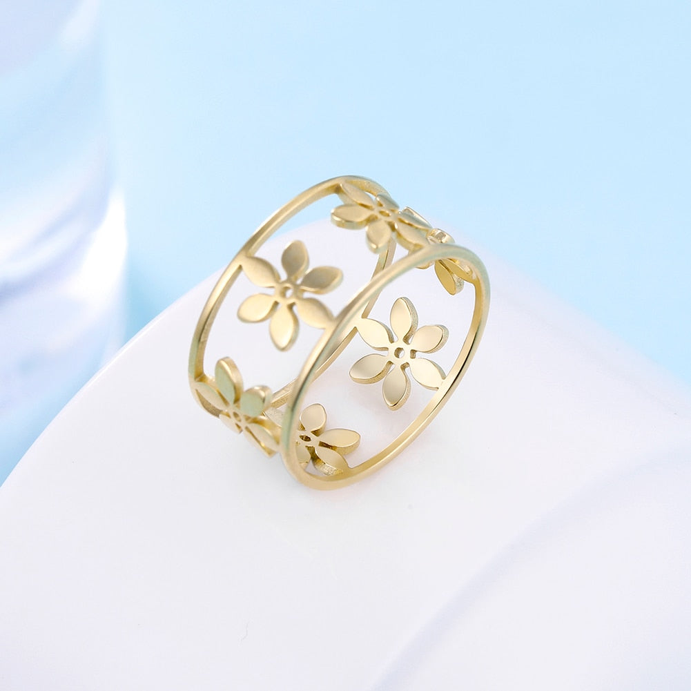 Embellished Layered Flower Ring