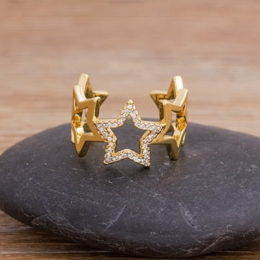 Gold Dazzling Star Ring