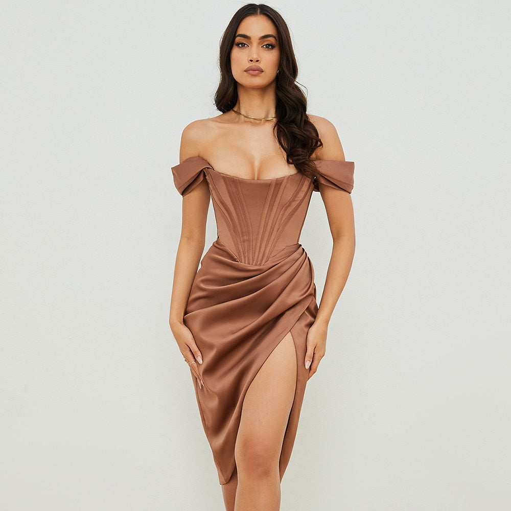 Off The Shoulder Draped Dress