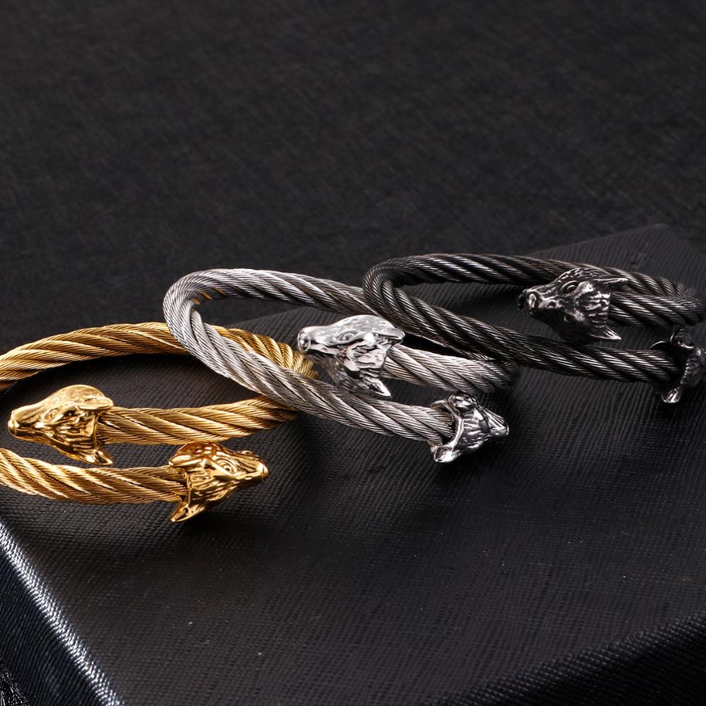 Wolf Wrap Rope Cuff Bracelet