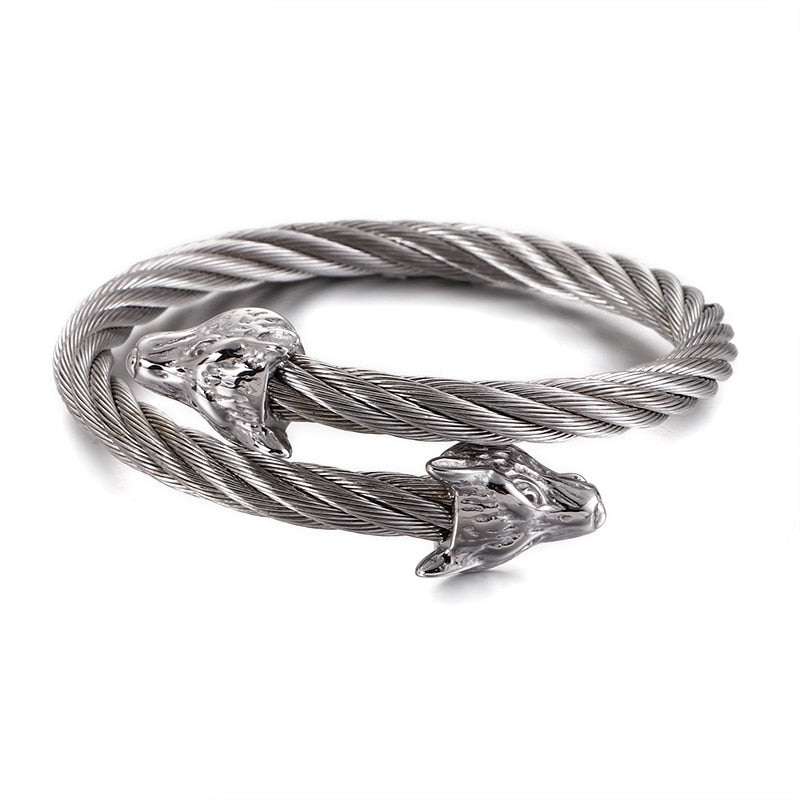 Wolf Wrap Rope Cuff Bracelet