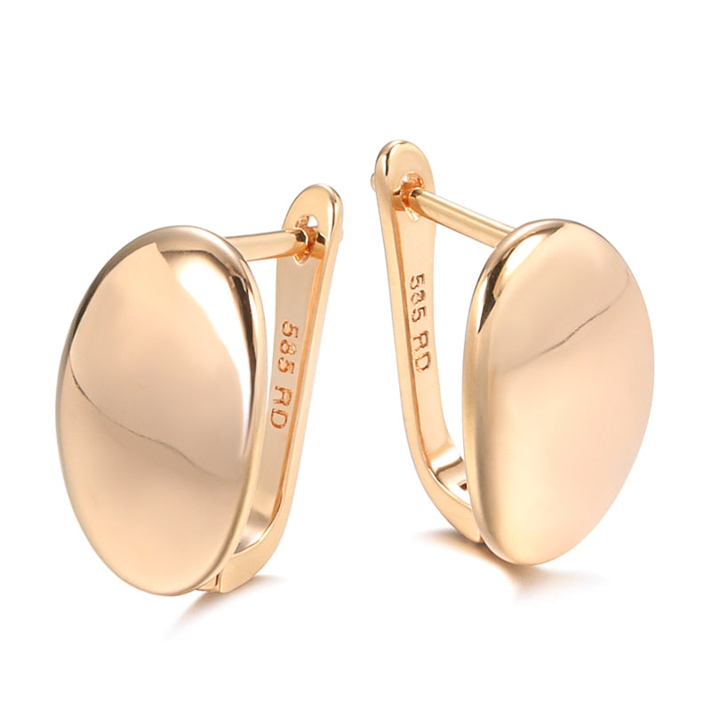 Rose Gold Oval Earrings