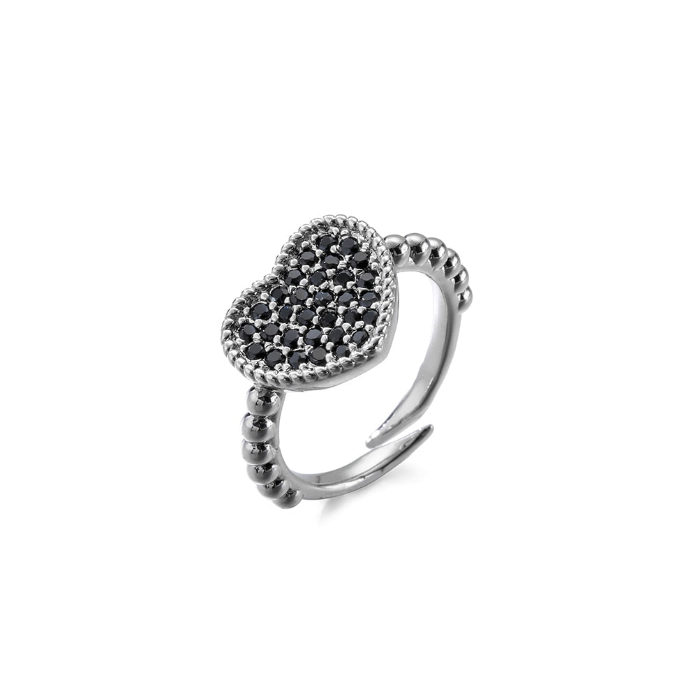 Rhinestone Heart Ring