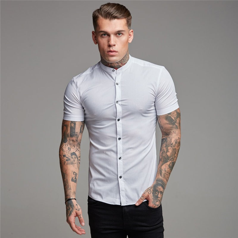 Short Sleeve Button Up Dress Shirt