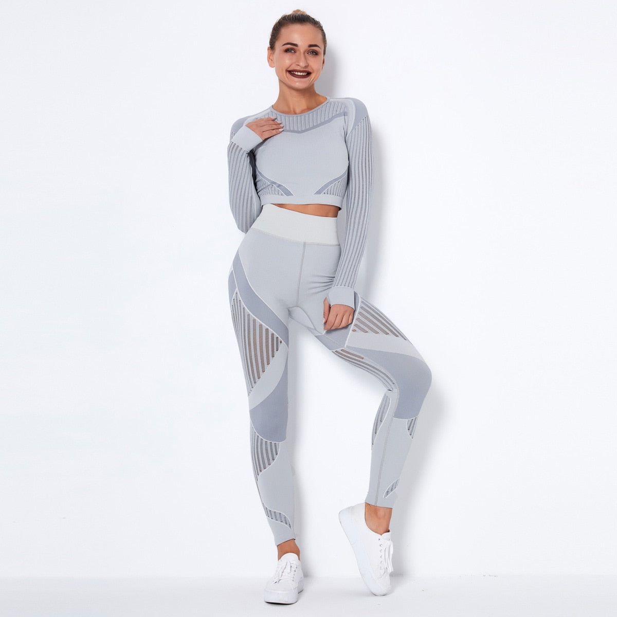 Xenon Long Sleeve High Waist Seamless Activewear 2pcs