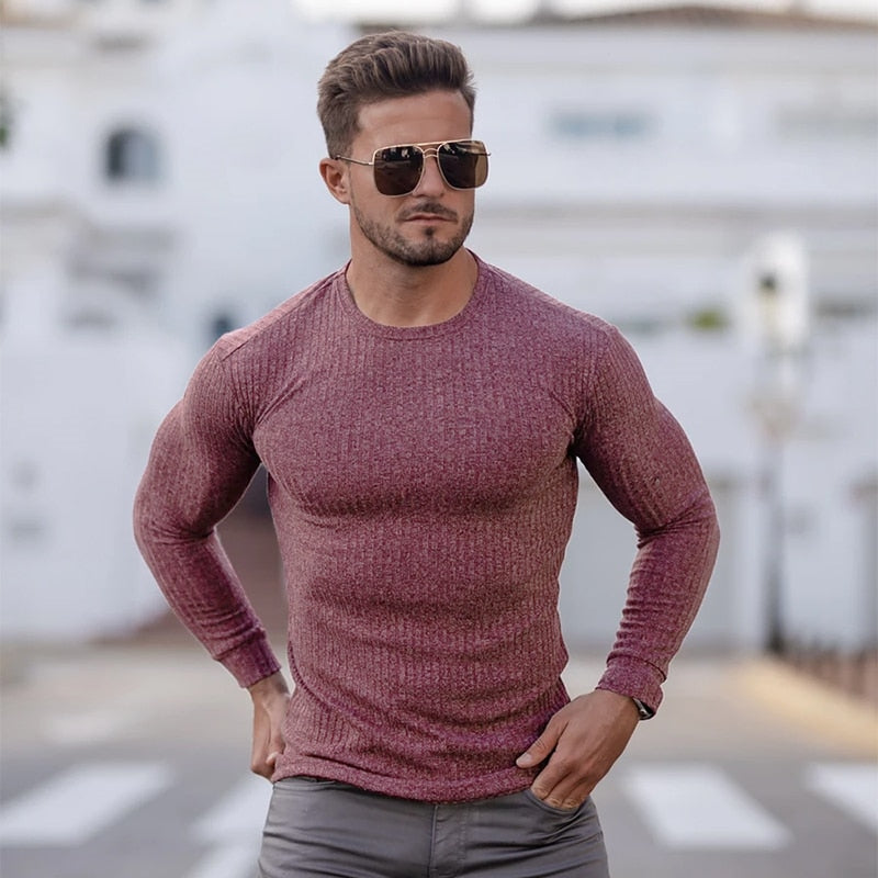 Knitted Long Sleeve Pullover Shirt