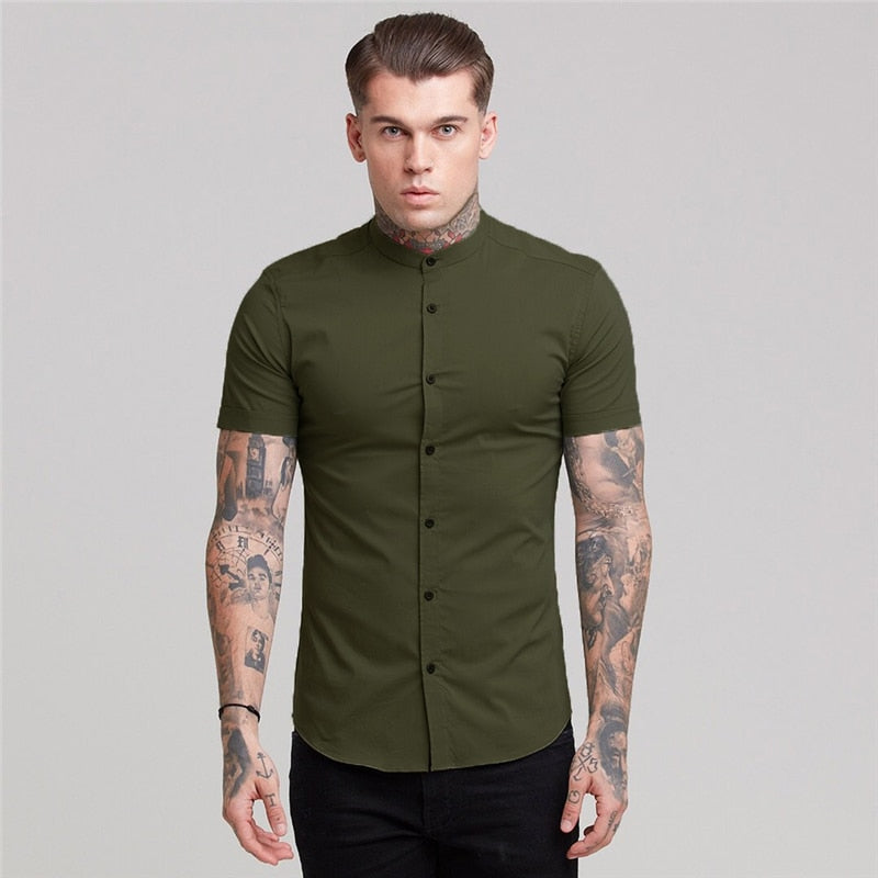 Short Sleeve Button Up Dress Shirt