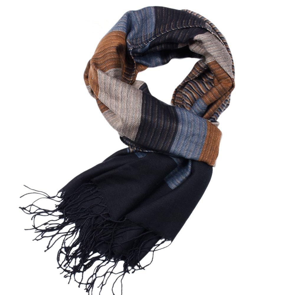 Striped Tassel Scarf