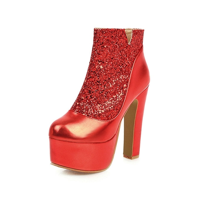 Dorothy Rhinestone High Heel Stiletto Booties