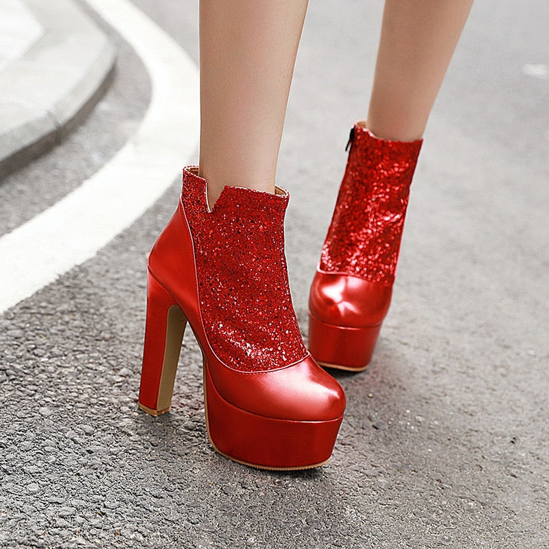 Dorothy Rhinestone High Heel Stiletto Booties