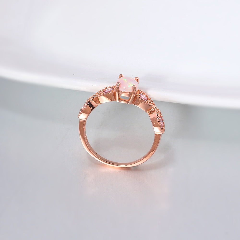 Oval Gemstone Crystal Ring