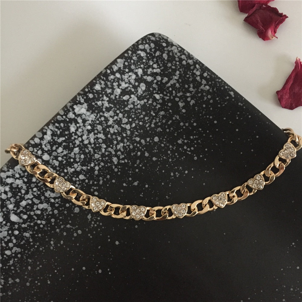 Heart Choker Chain Necklace