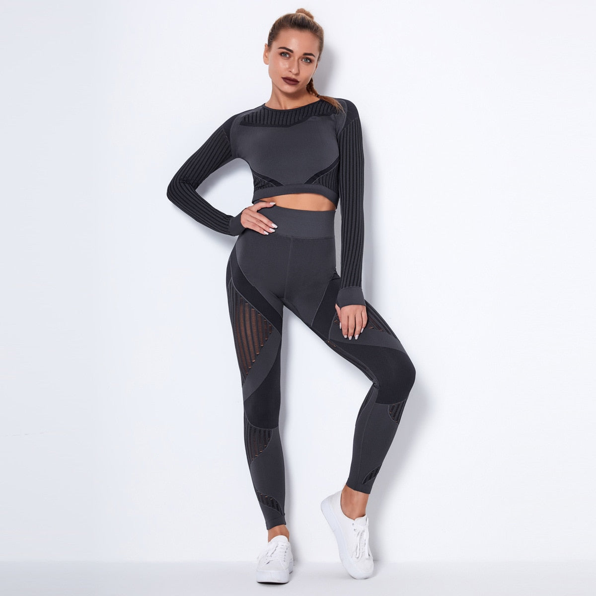 Xenon Long Sleeve High Waist Seamless Activewear 2pcs