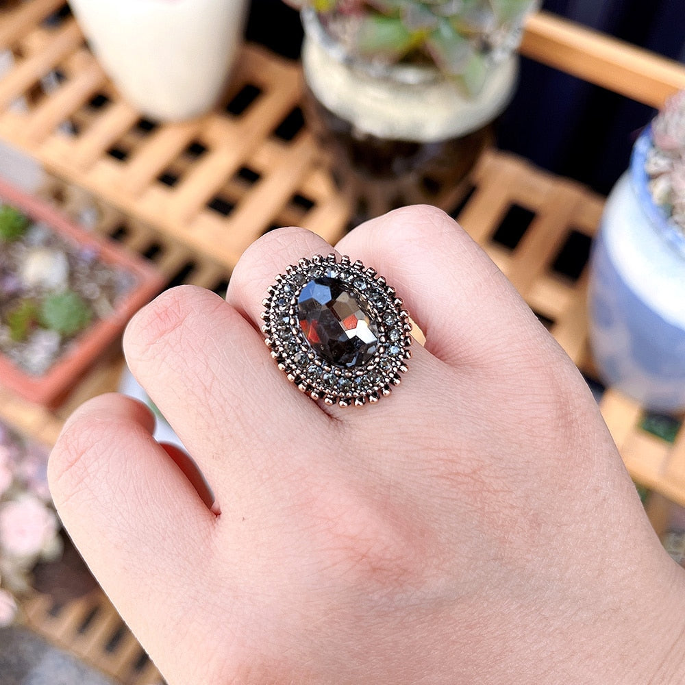 Vintage Rhinestone Embellished Ring