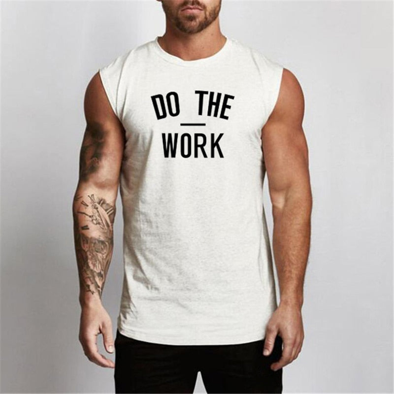 Do The Work Sleeveless Cotton Activewear T-Shirt