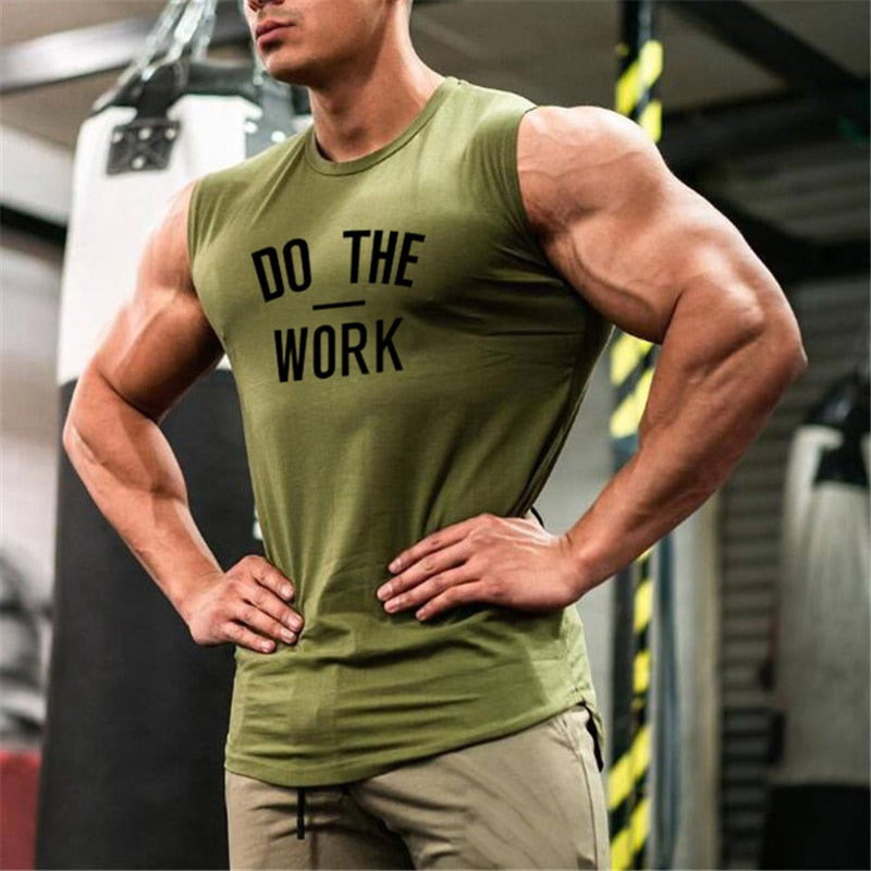 Do The Work Sleeveless Cotton Activewear T-Shirt