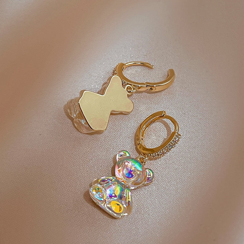 Gold Gummy Bear Dangle Earrings