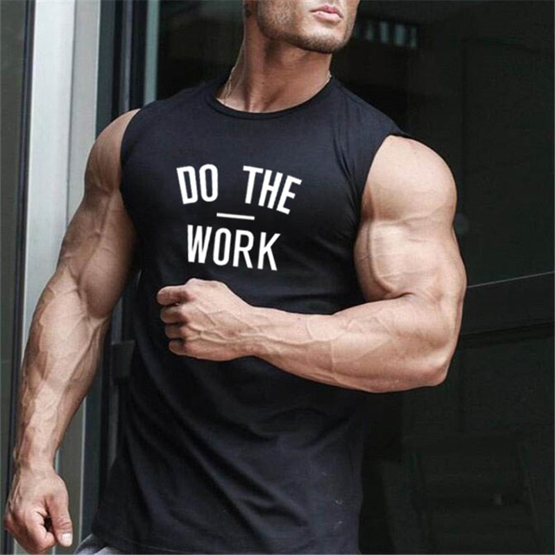 Do The Work Sleeveless Cotton Activewear T-Shirt