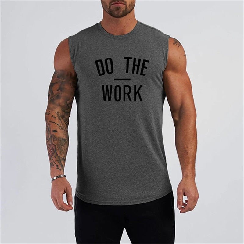 Do The Work Sleeveless Cotton Activewear T-Shirt