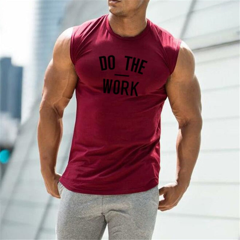 Do The Work Sleeveless Cotton Activewear T-Shirt