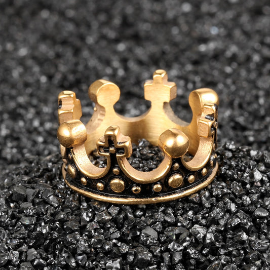 Stainless Steel Vintage Royal Crown Ring