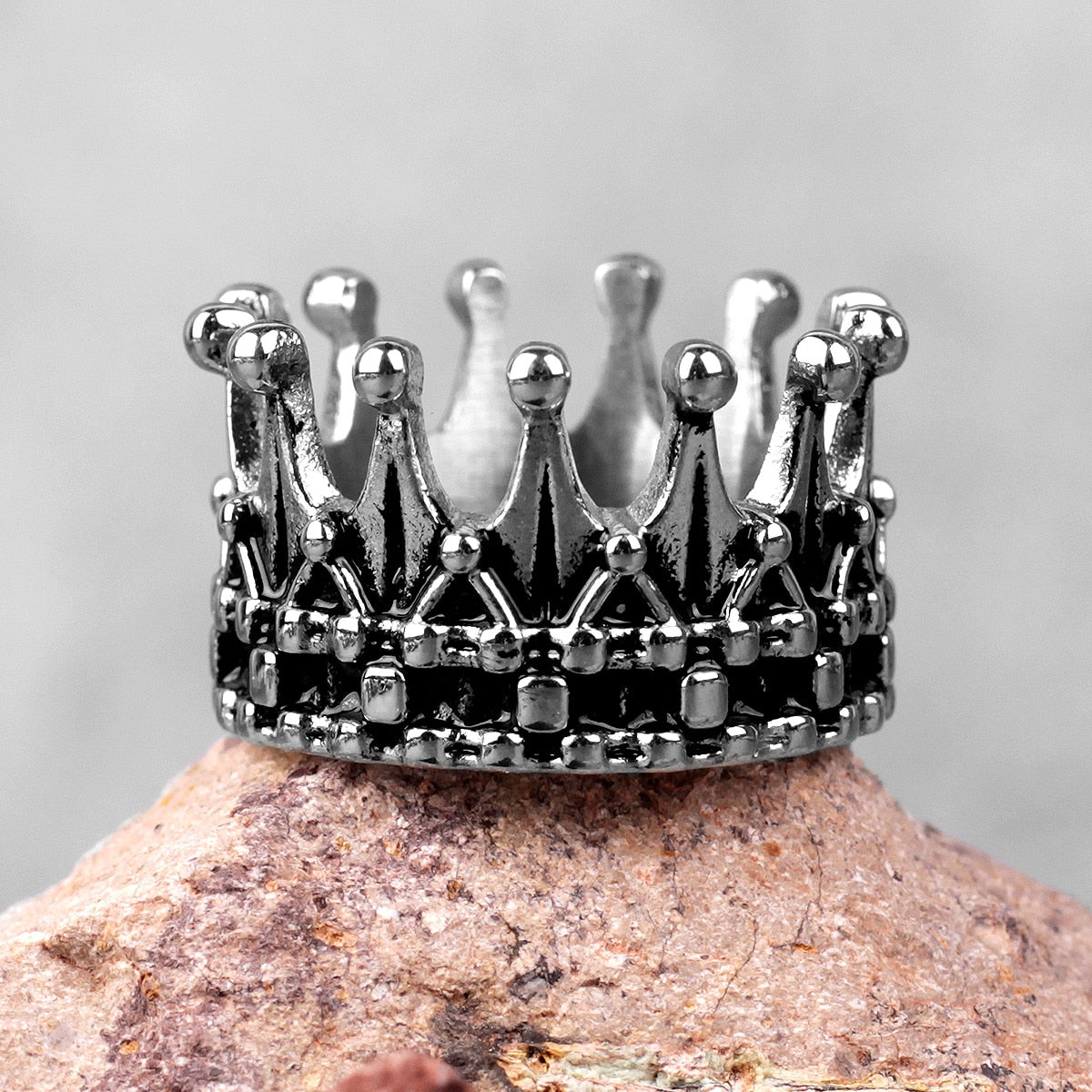 Stainless Steel Crown Ring