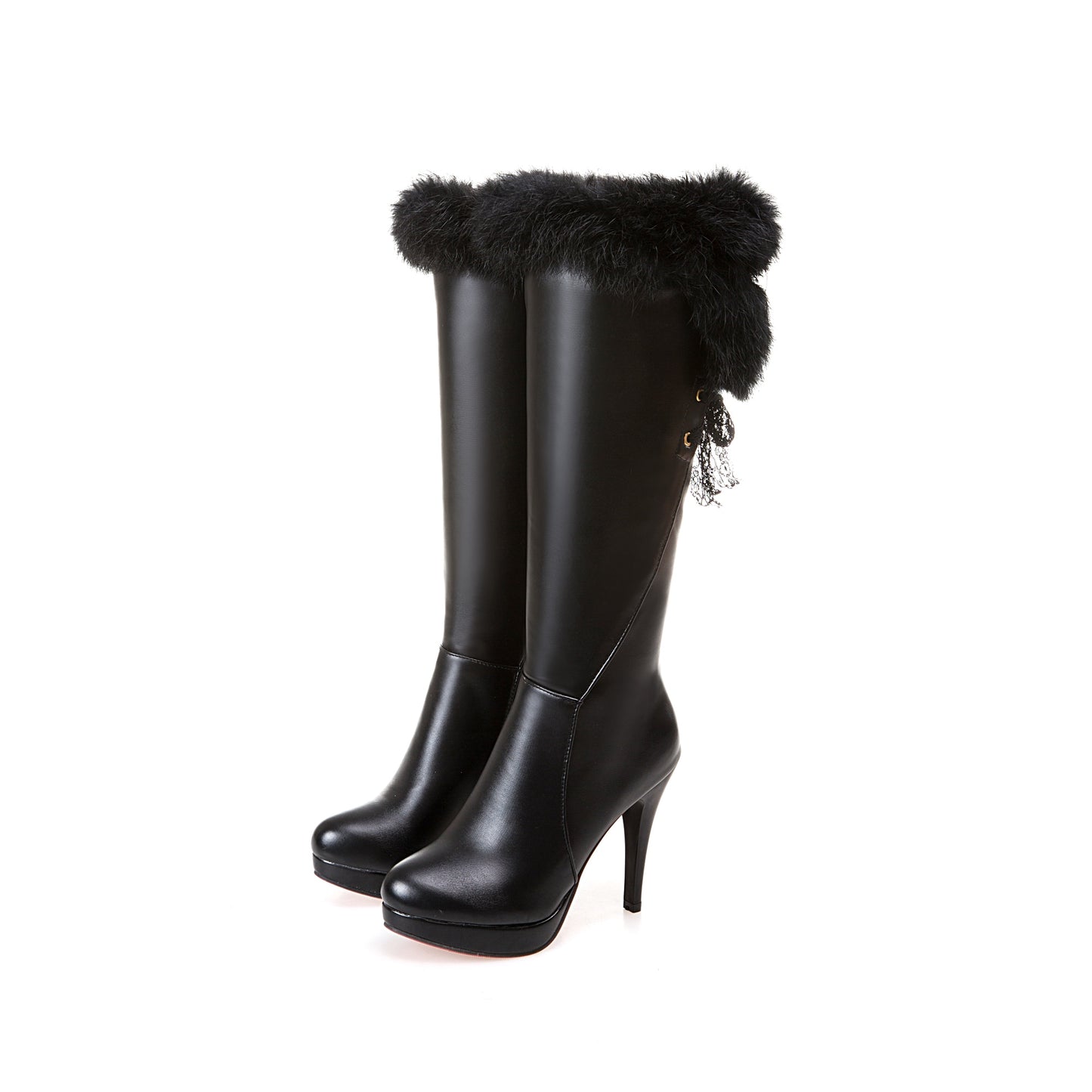 Fur Stiletto High Heel Boots