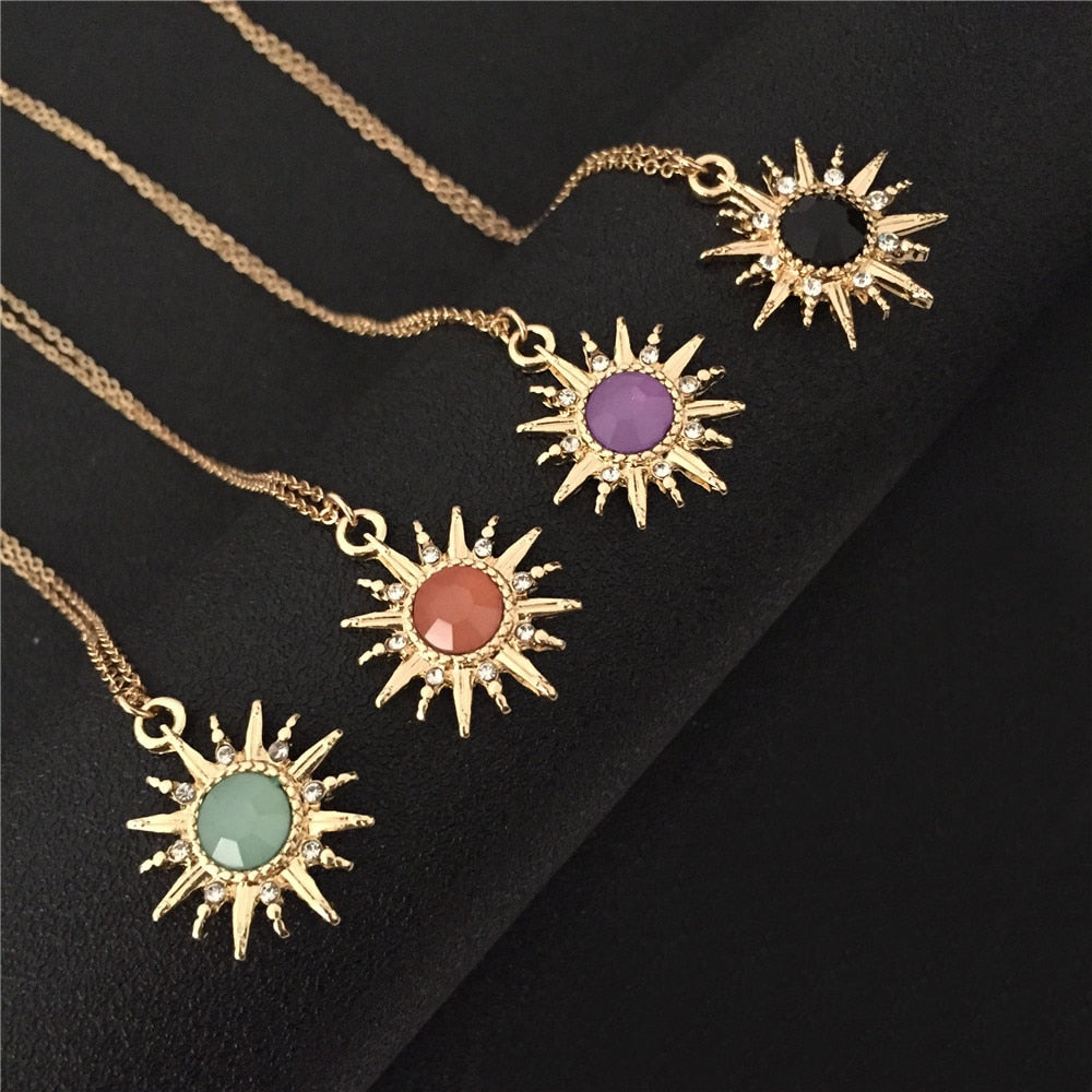 Sun Pendant Chain Necklace