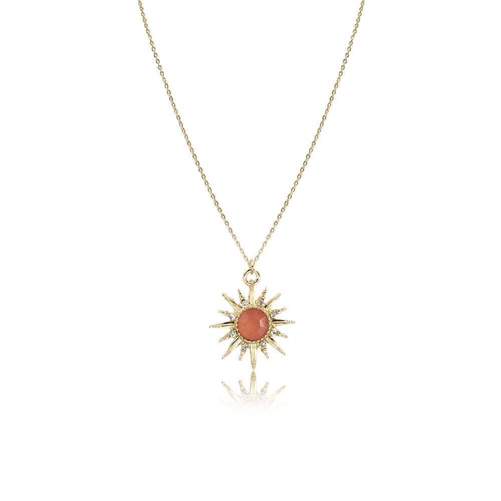 Sun Pendant Chain Necklace